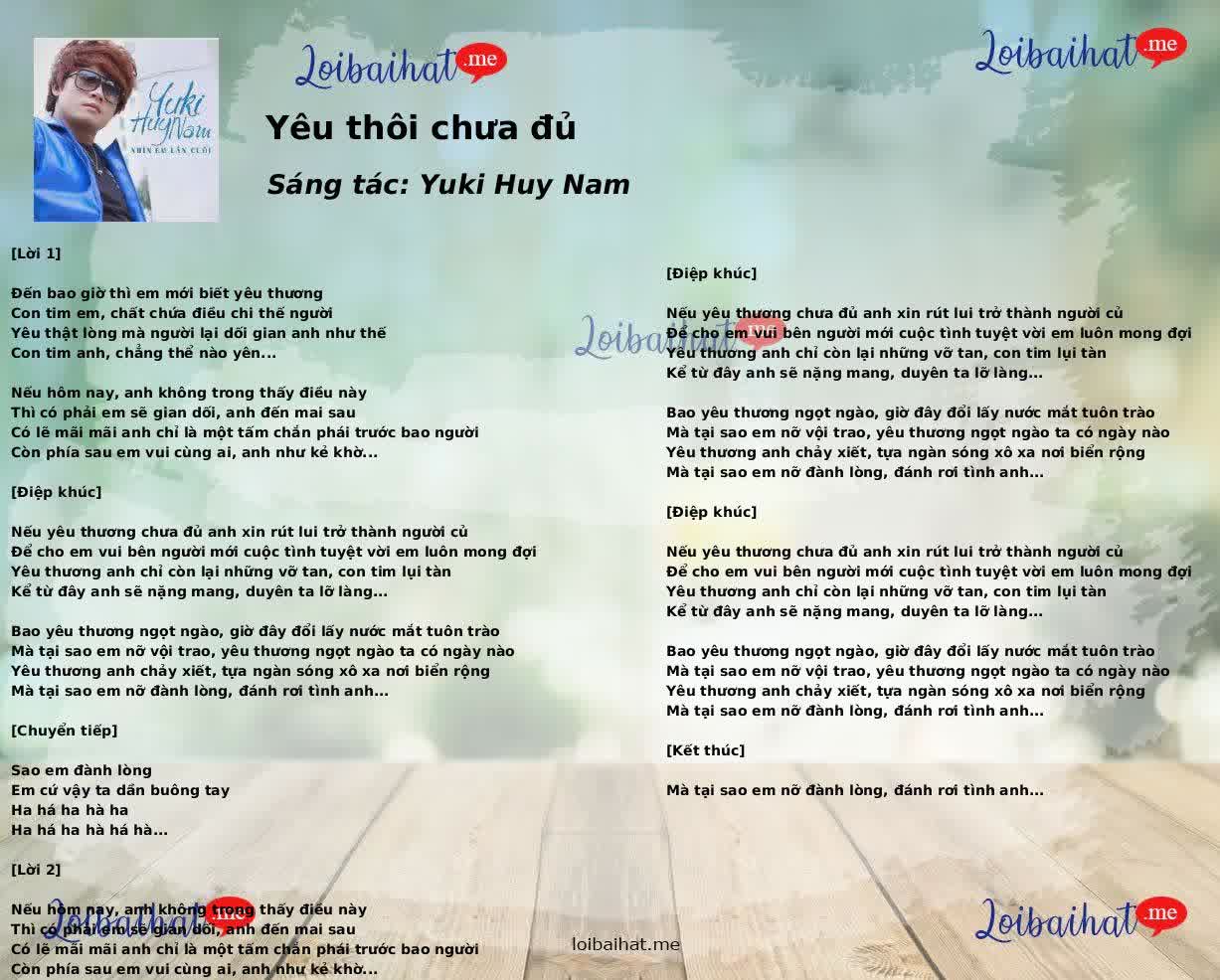 Yêu thôi chưa đủ