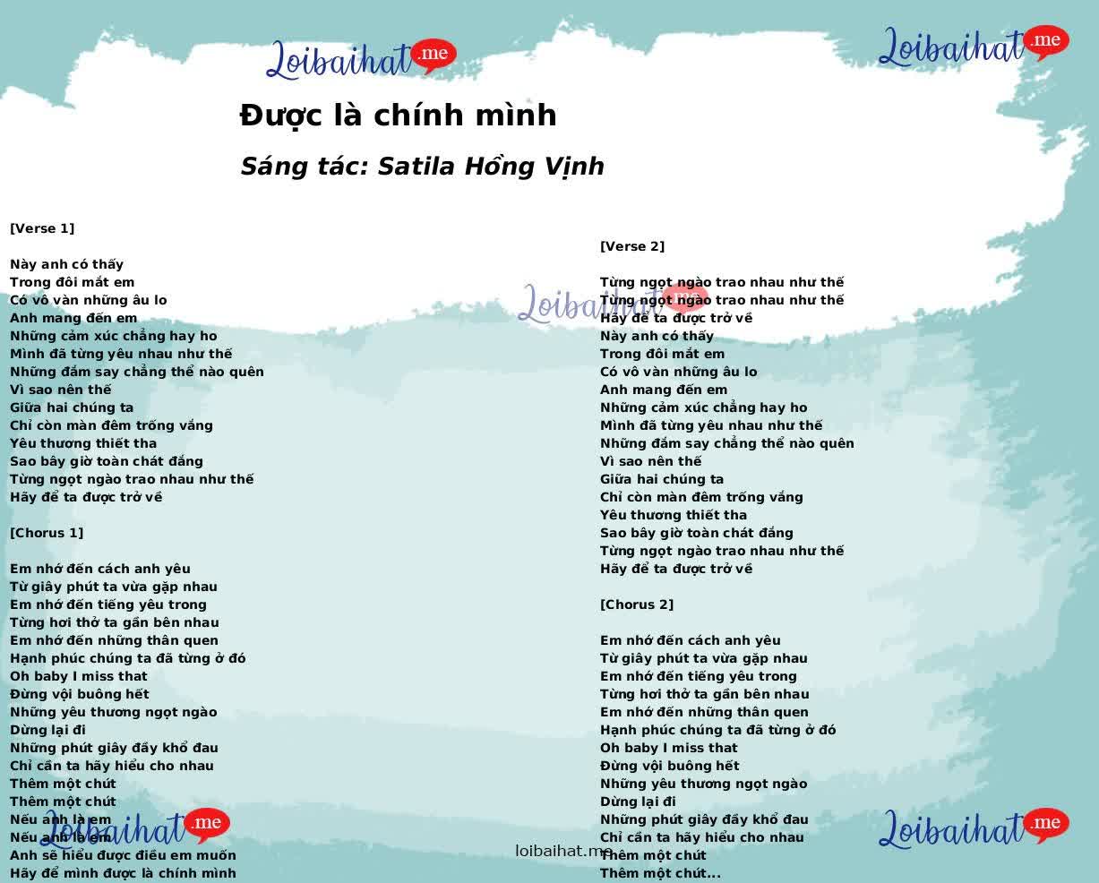 Được là chính mình