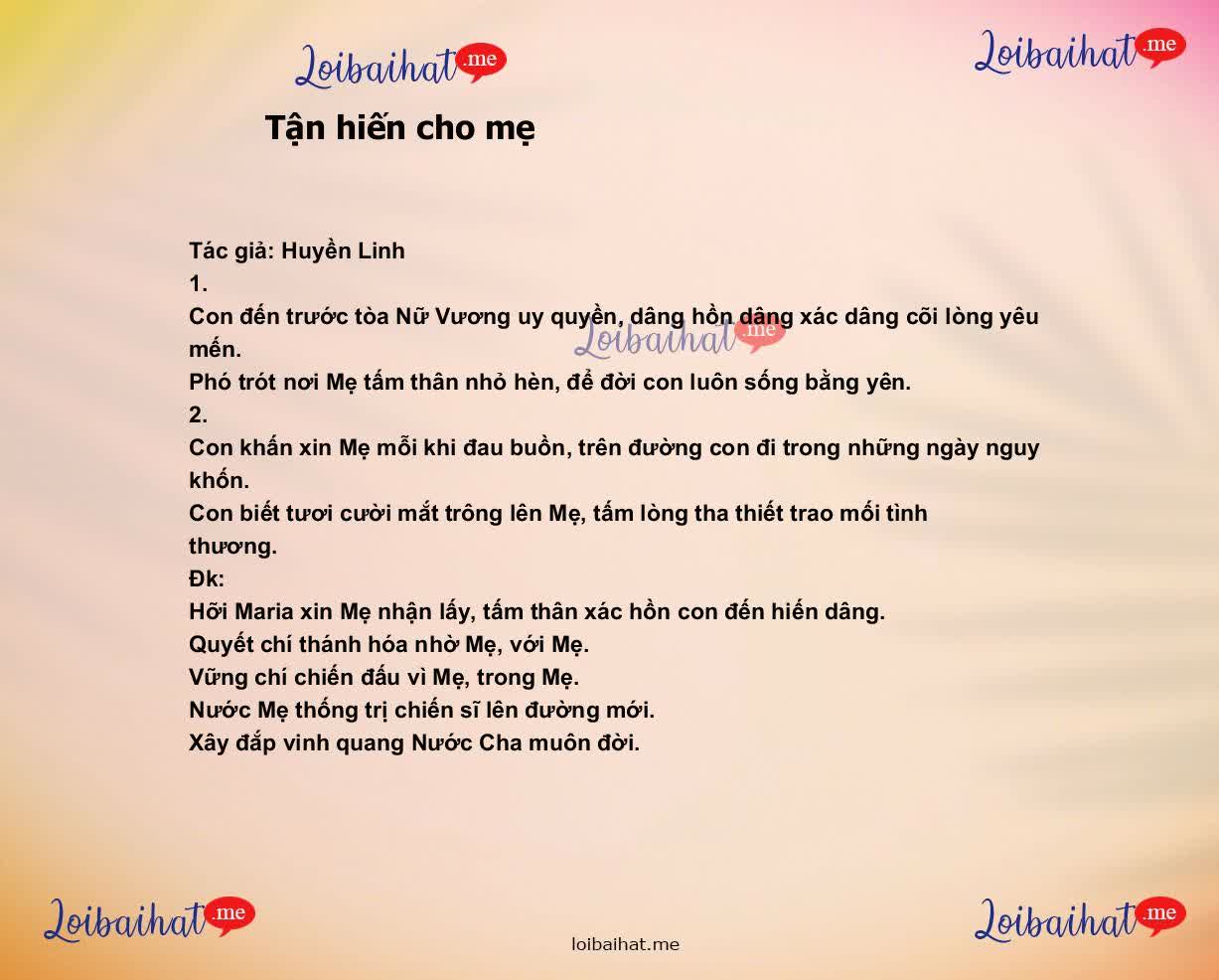 Tận hiến cho mẹ