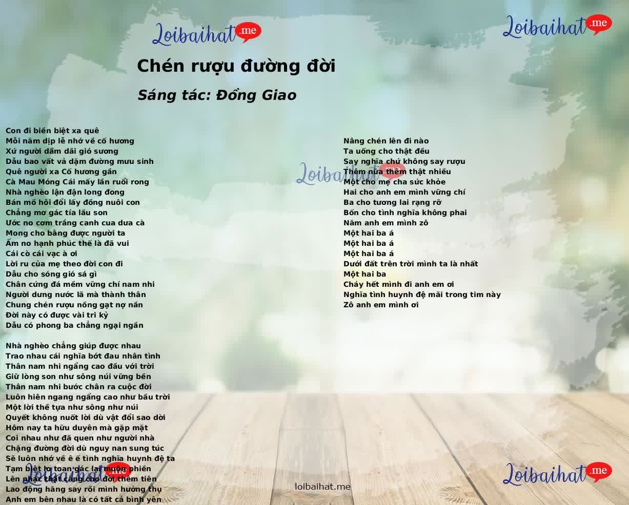 Chén rượu đường đời