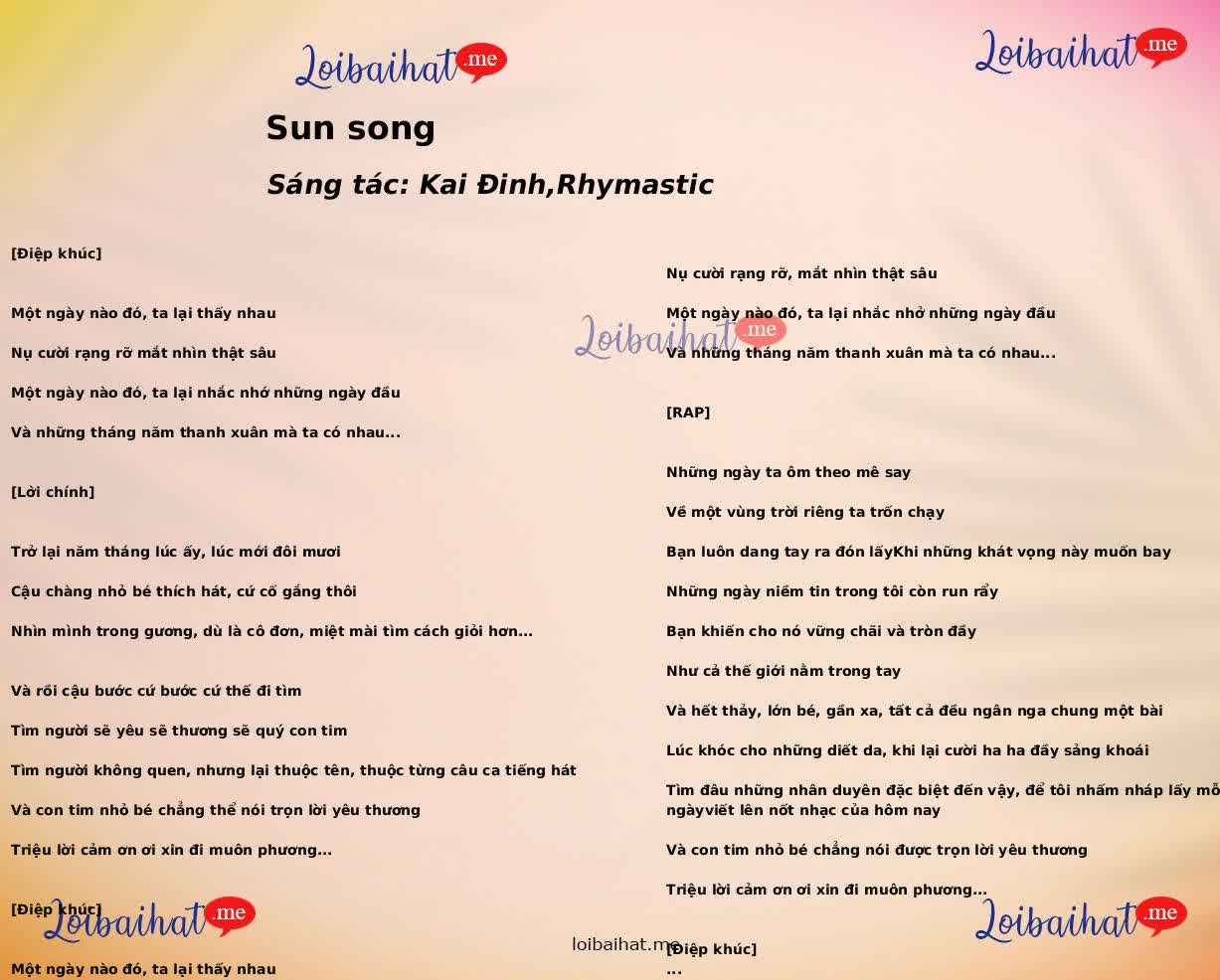 Sun song