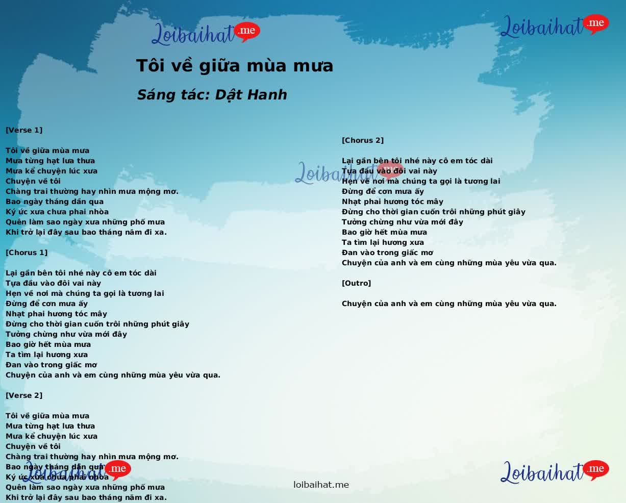 Tôi về giữa mùa mưa
