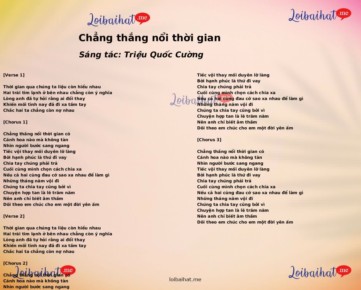 Chẳng thắng nổi thời gian