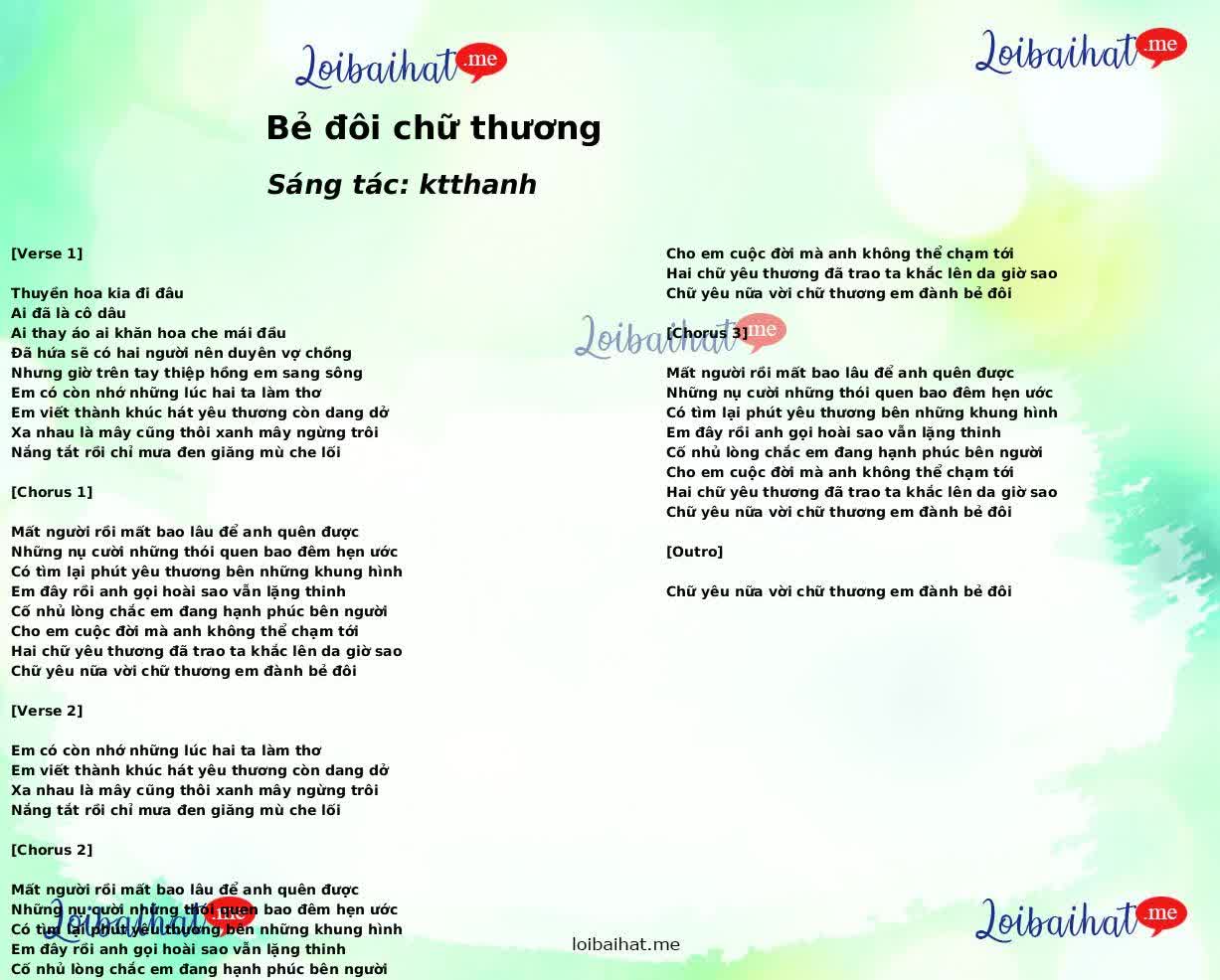 Bẻ đôi chữ thương