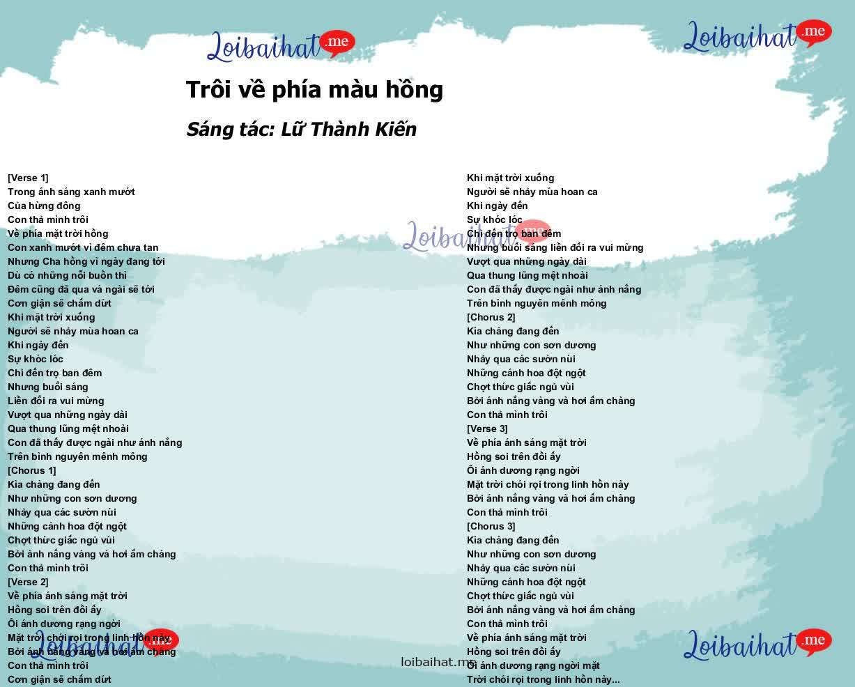 Trôi về phía màu hồng