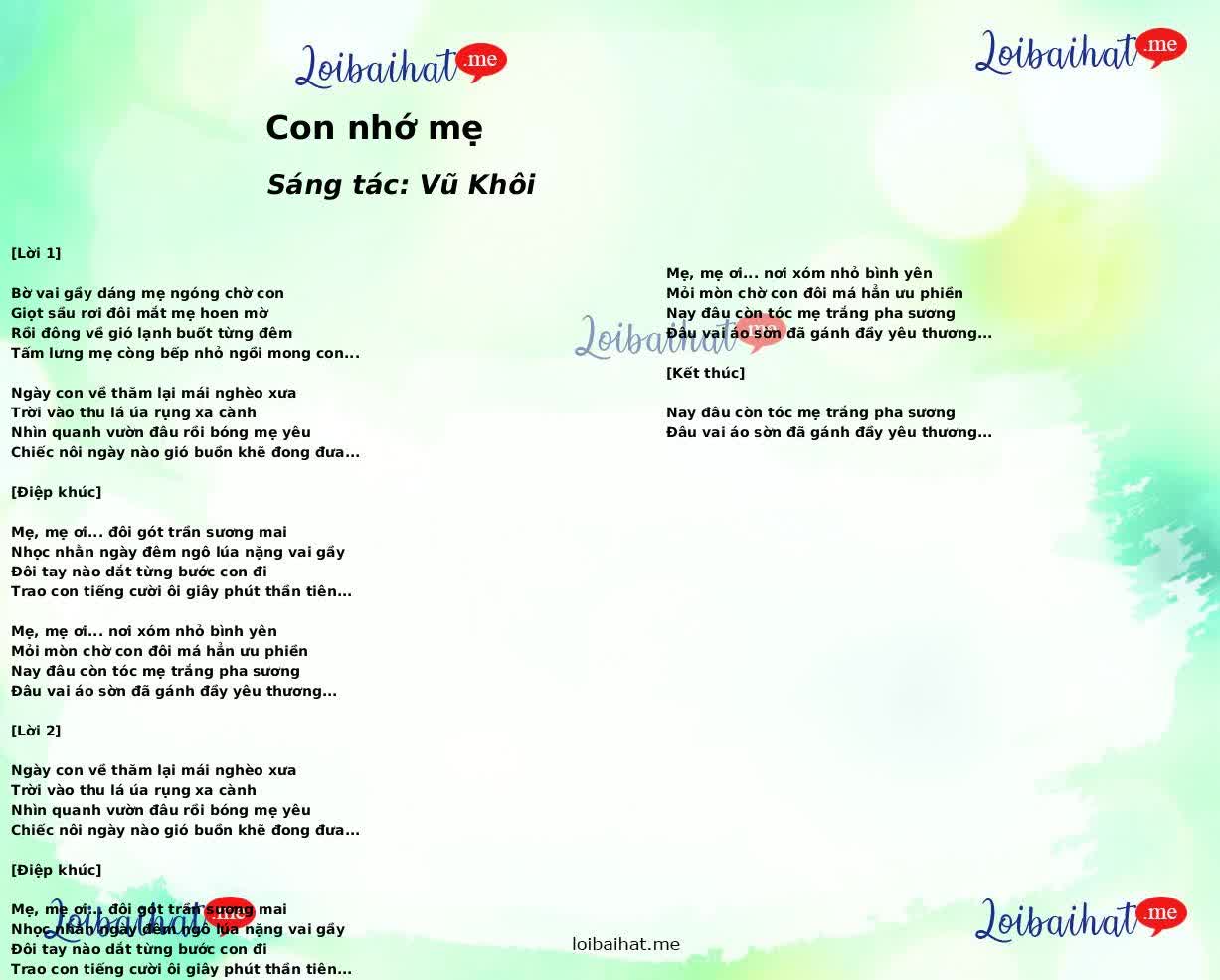 Con nhớ mẹ