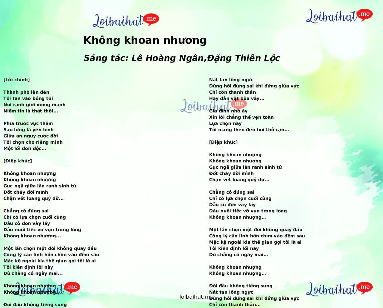 Không khoan nhương