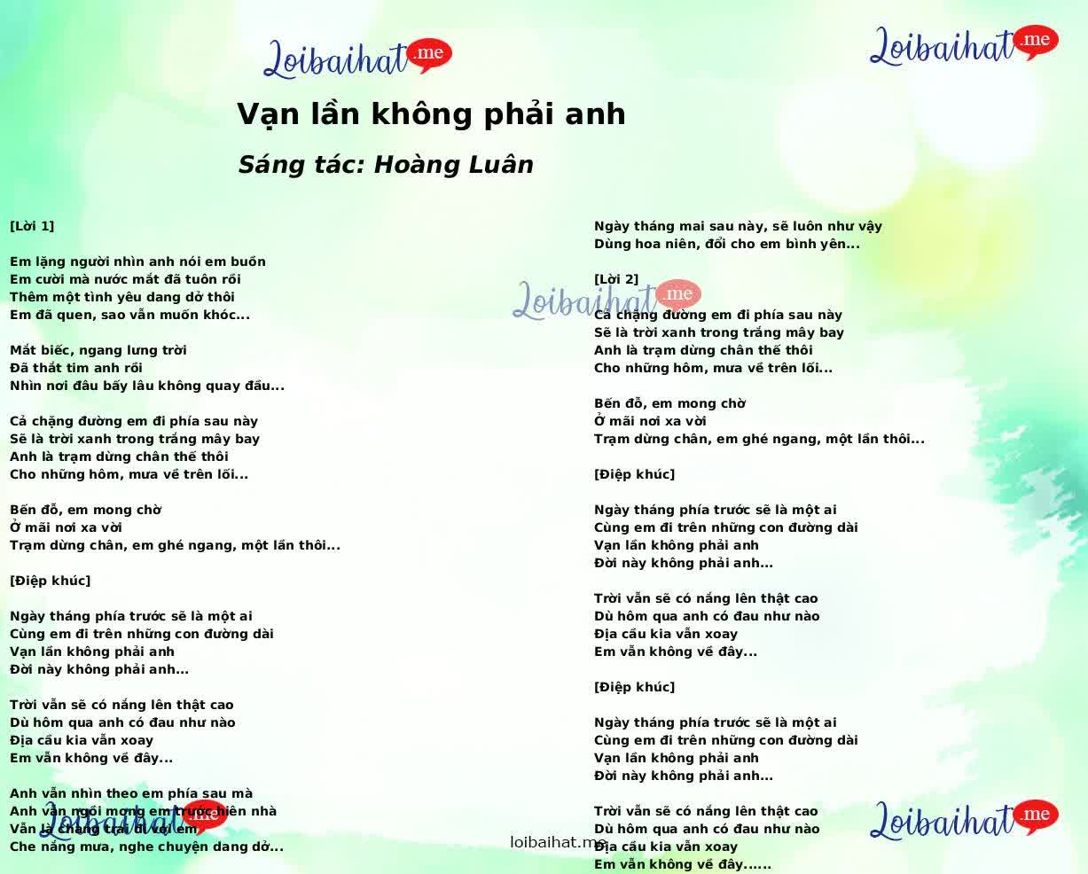 Vạn lần không phải anh