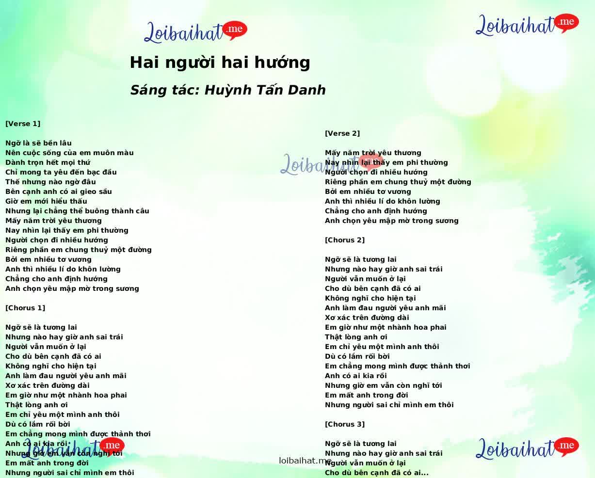 Hai người hai hướng