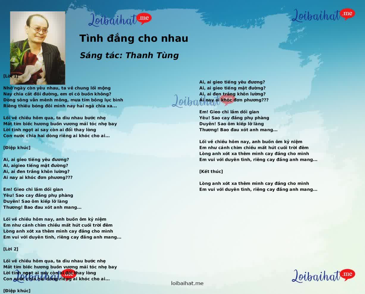 Tình đắng cho nhau