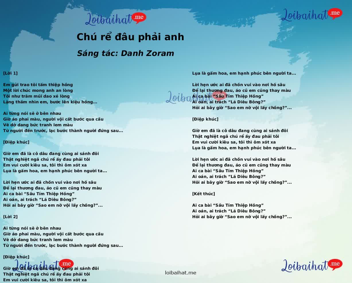 Chú rể đâu phải anh
