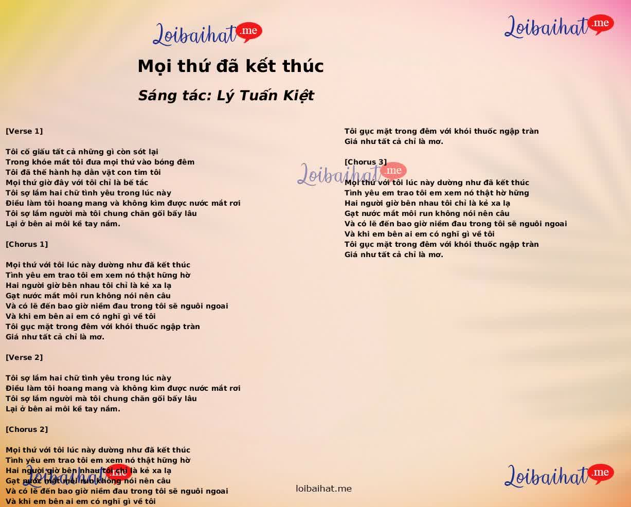 Mọi thứ đã kết thúc