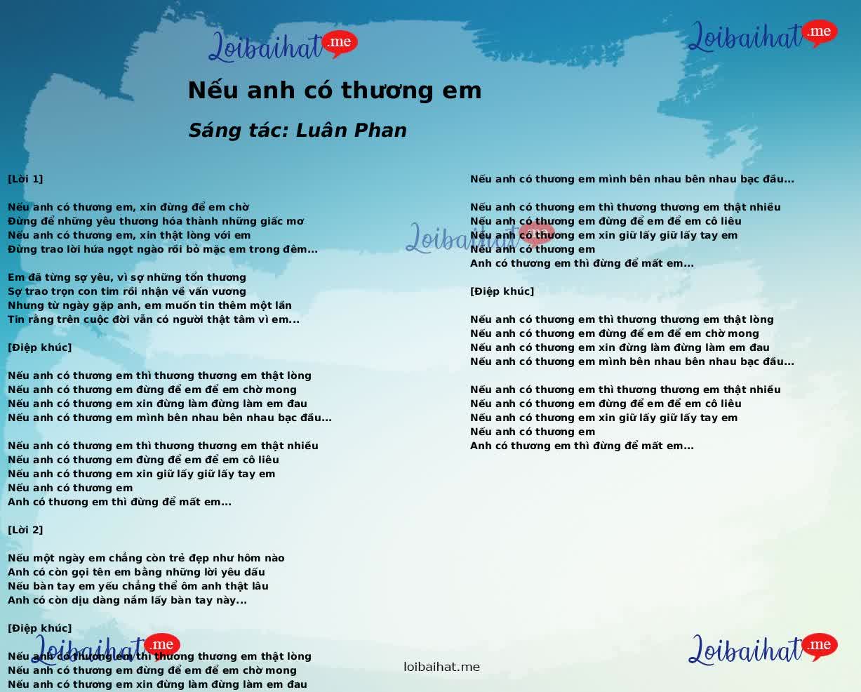 Nếu anh có thương em
