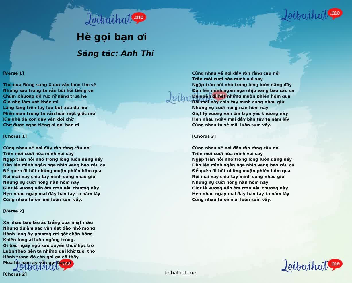 Hè gọi bạn ơi