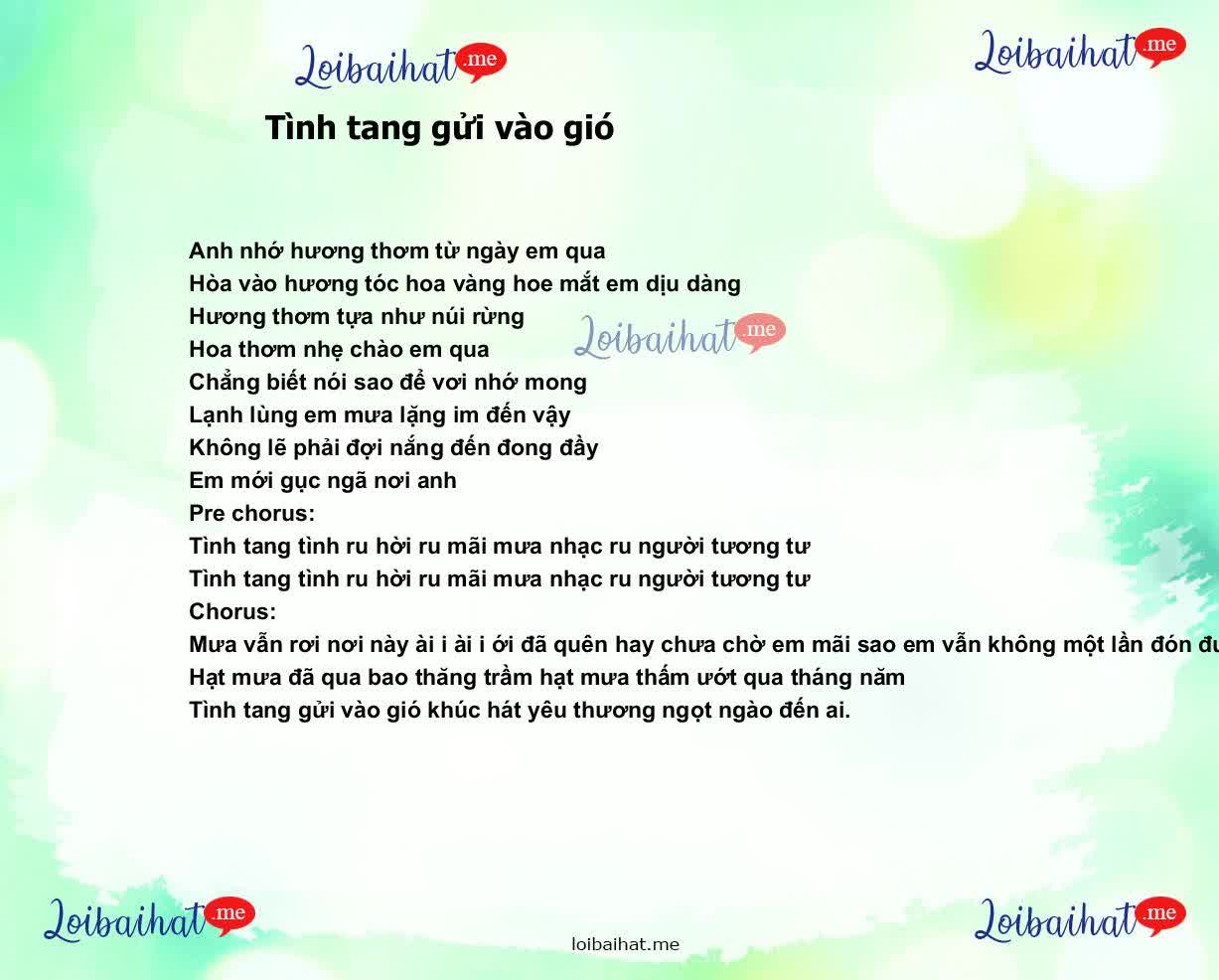 Tình tang gửi vào gió
