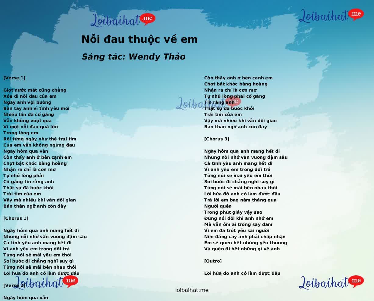 Nỗi đau thuộc về em