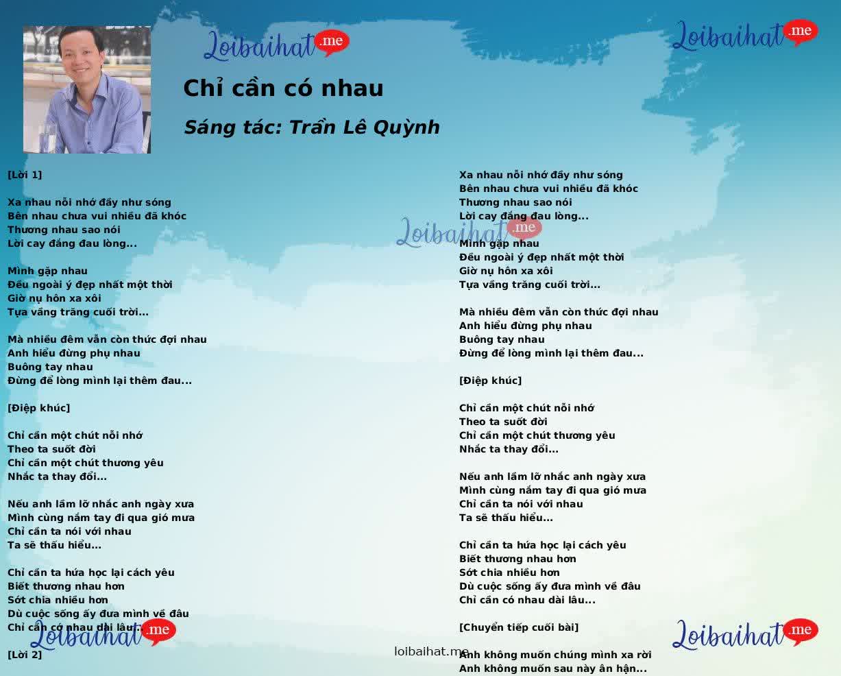 Chỉ cần có nhau