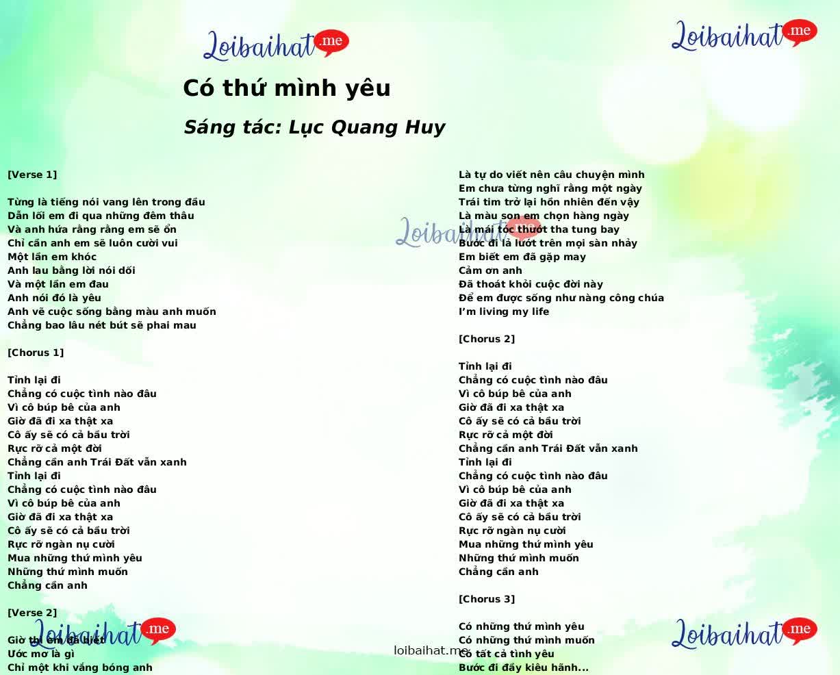 Có thứ mình yêu