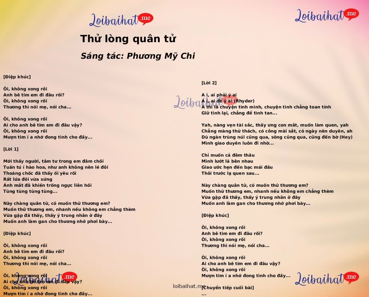 Thử lòng quân tử
