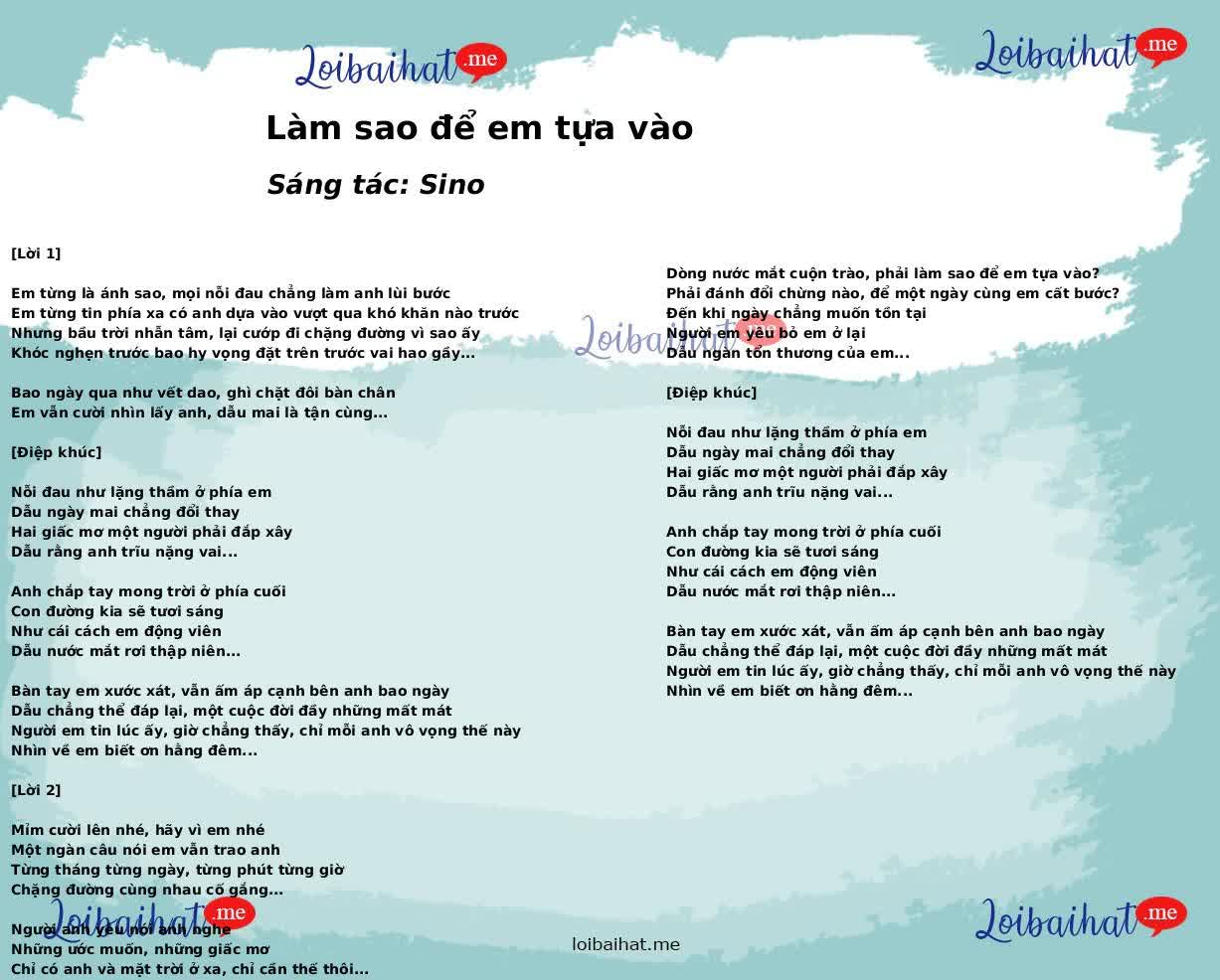 Làm sao để em tựa vào