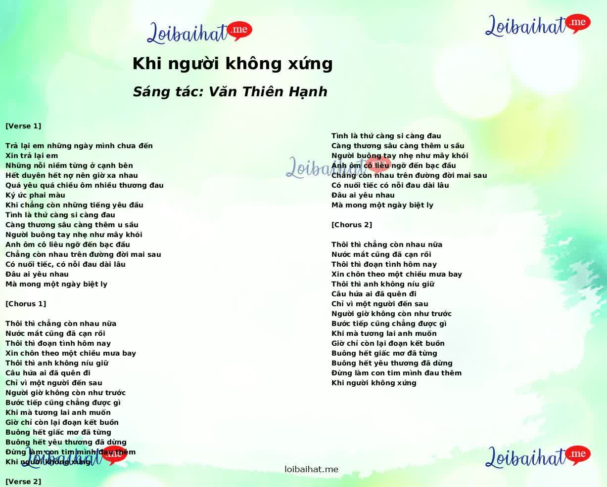 Khi người không xứng