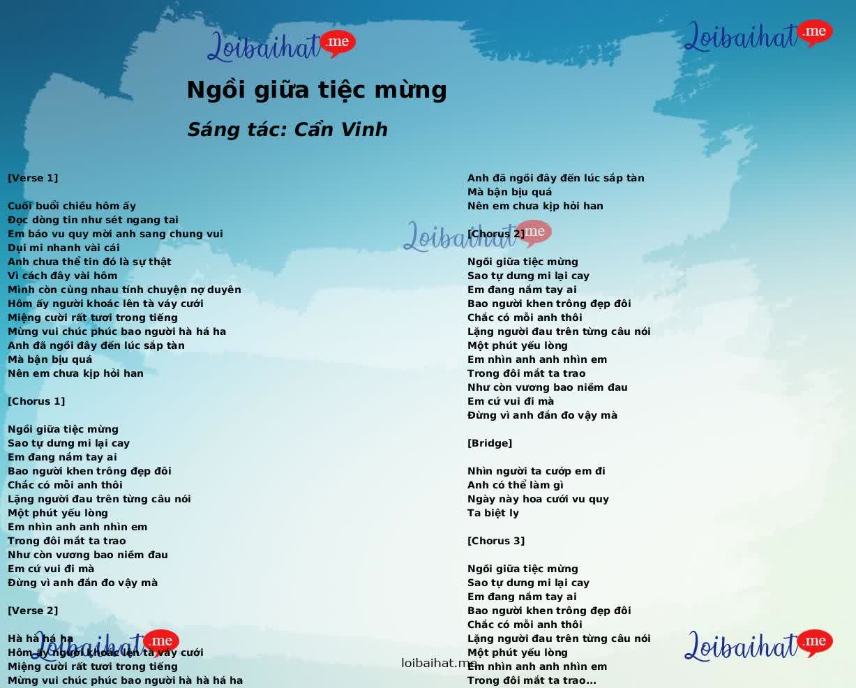 Ngồi giữa tiệc mừng