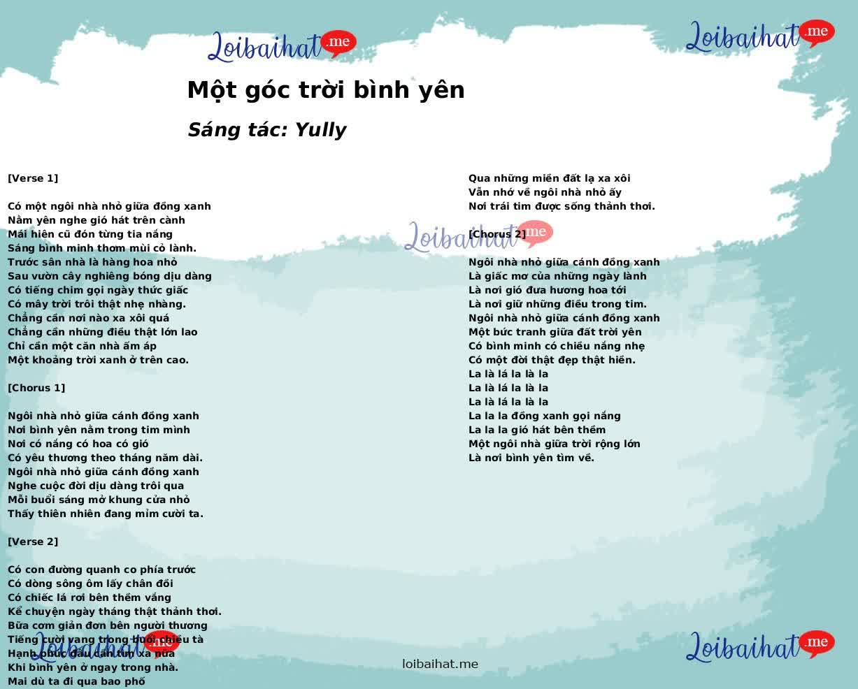 Một góc trời bình yên
