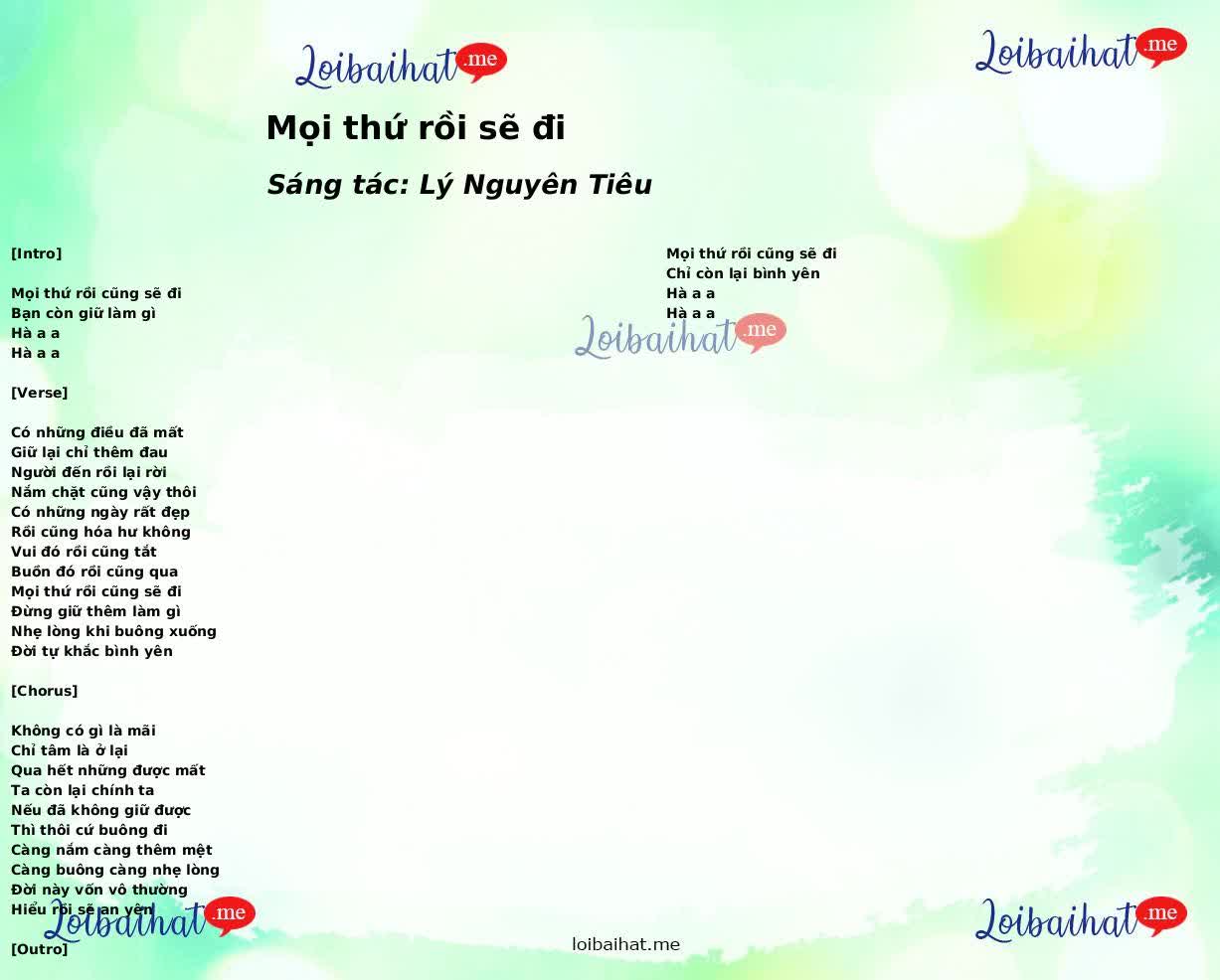 Mọi thứ rồi sẽ đi