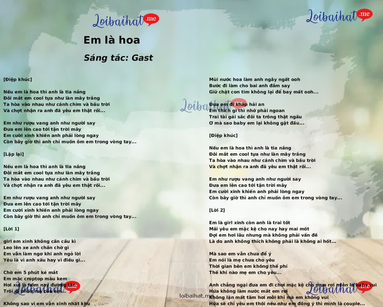 Em là hoa