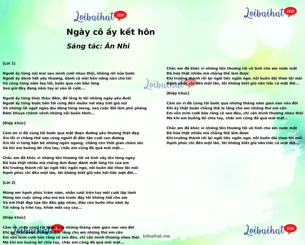 Ngày cô ấy kết hôn