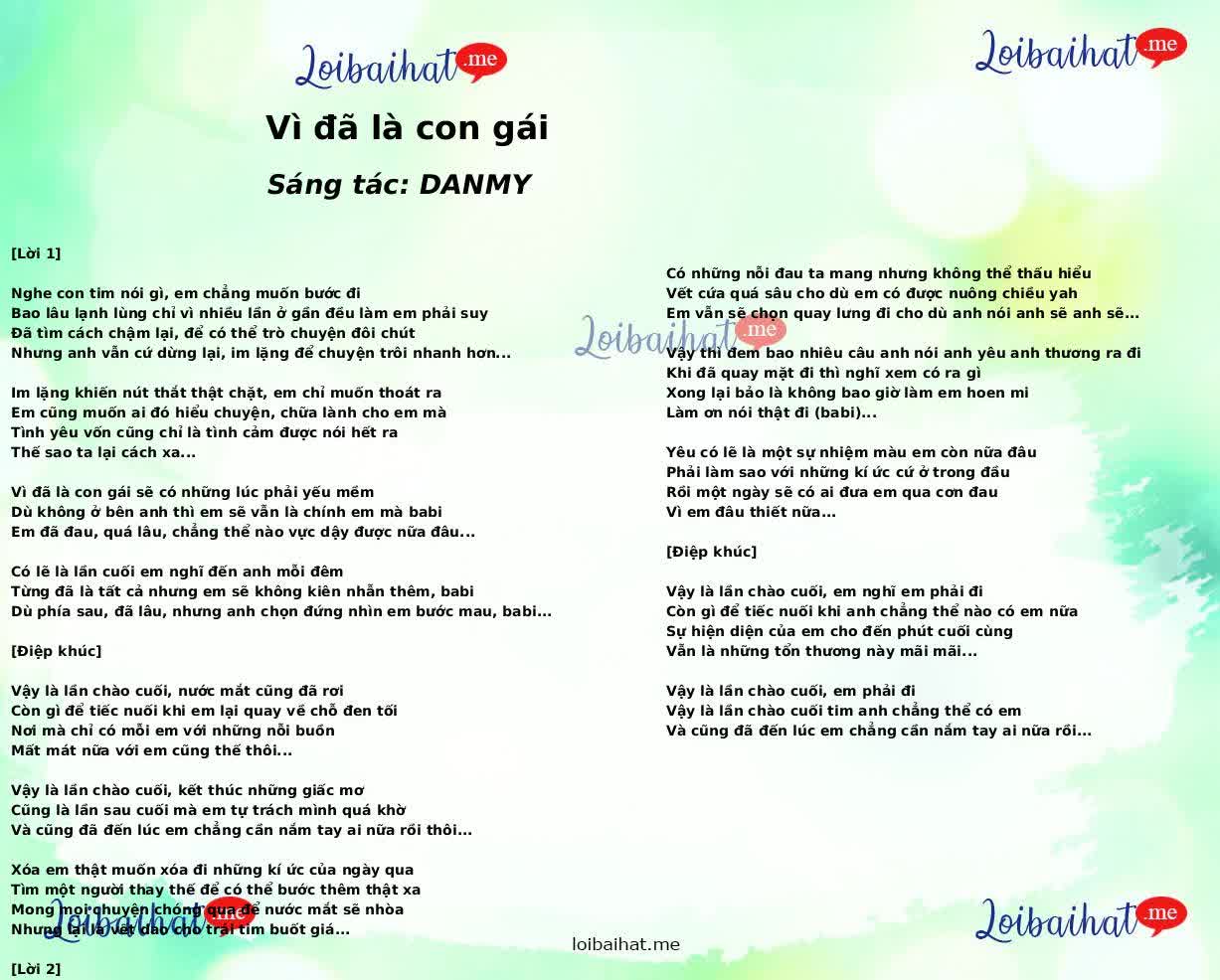 Vì đã là con gái