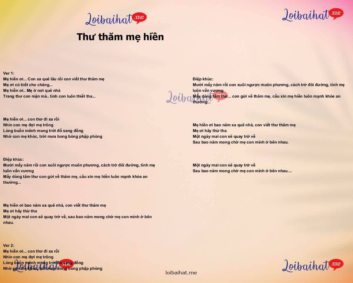 Thư thăm mẹ hiền