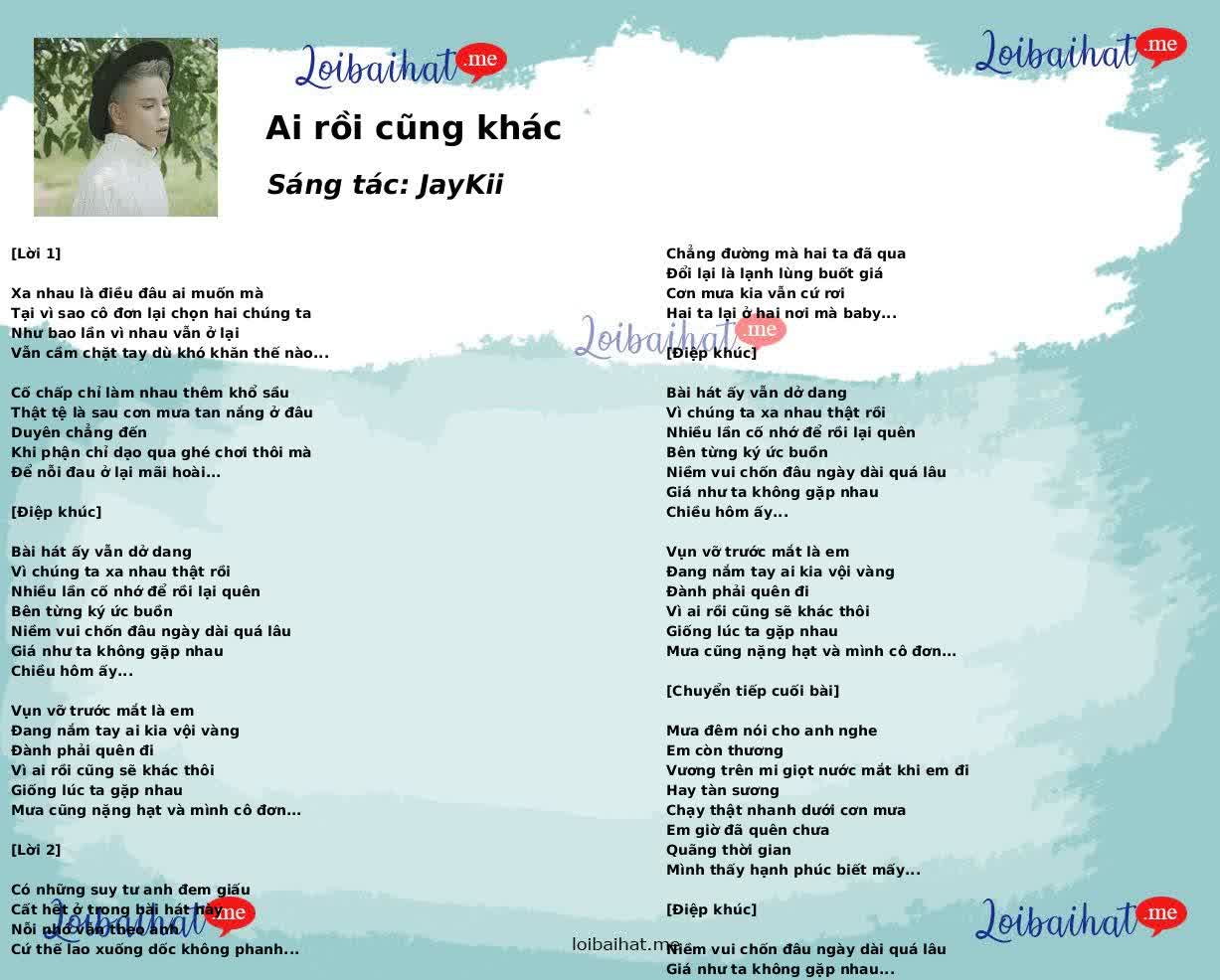 Ai rồi cũng khác