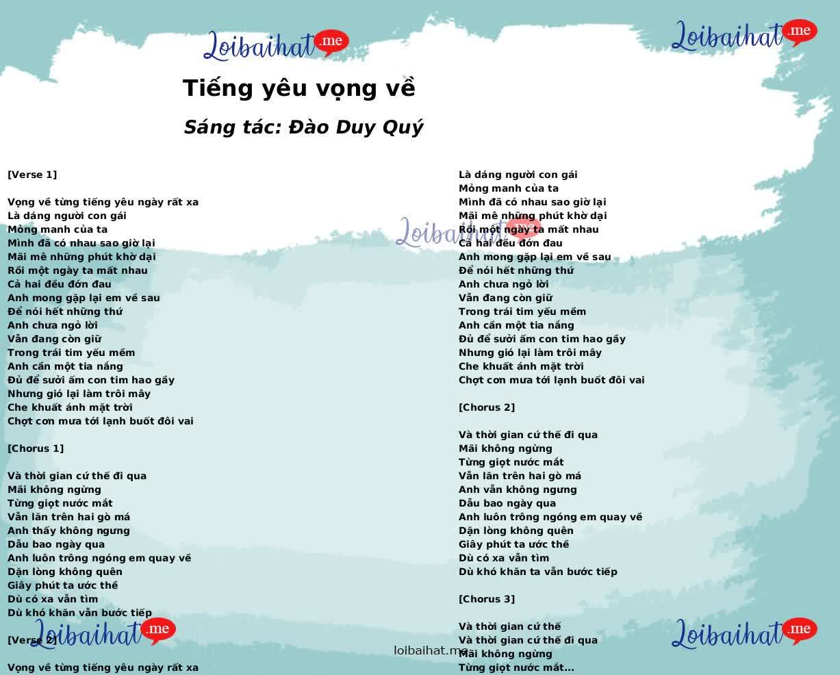 Tiếng yêu vọng về