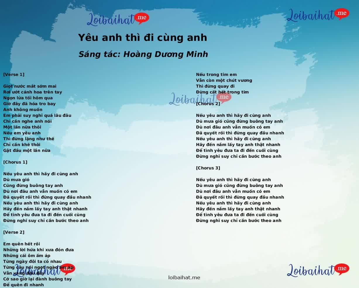 Yêu anh thì đi cùng anh