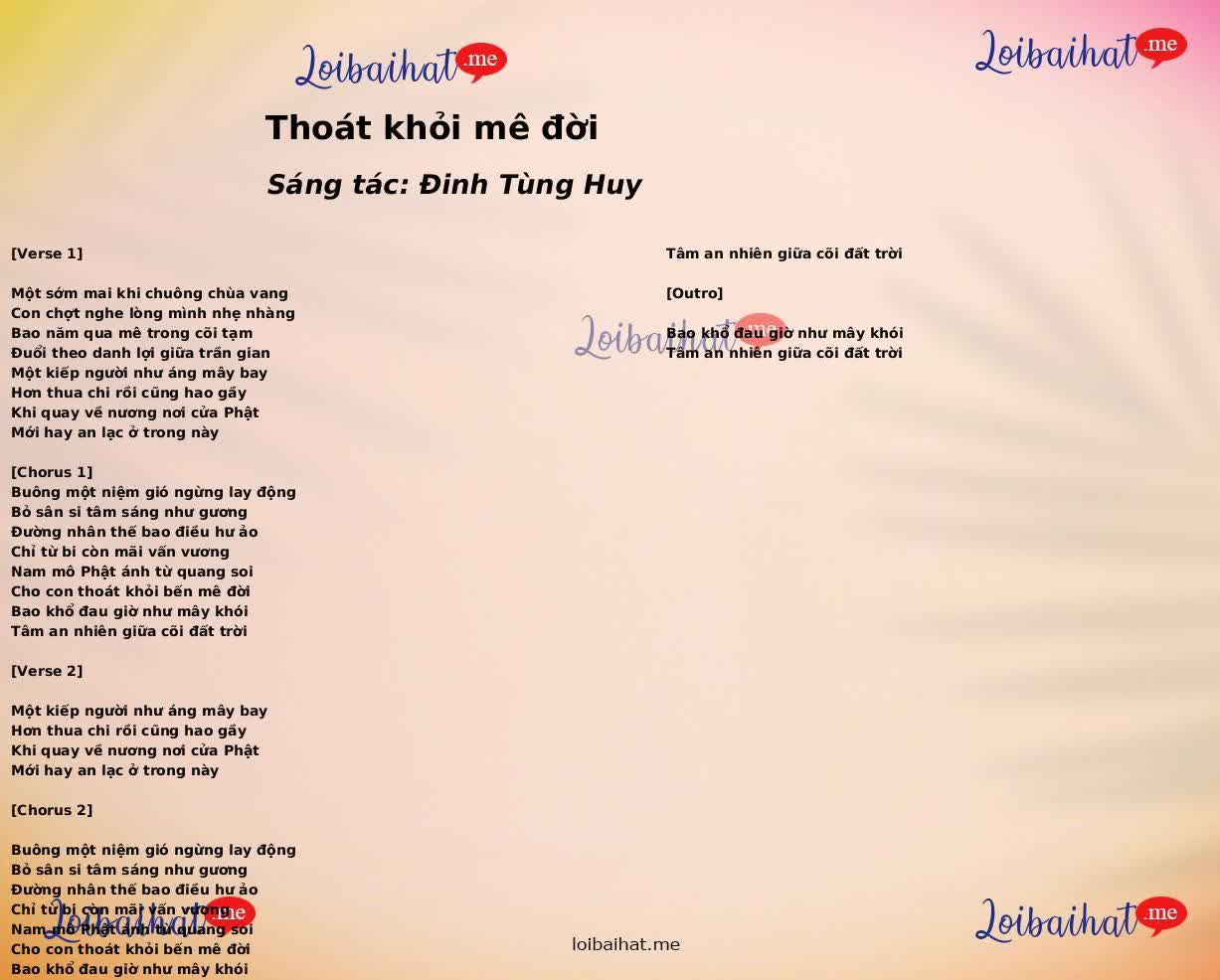 Thoát khỏi mê đời