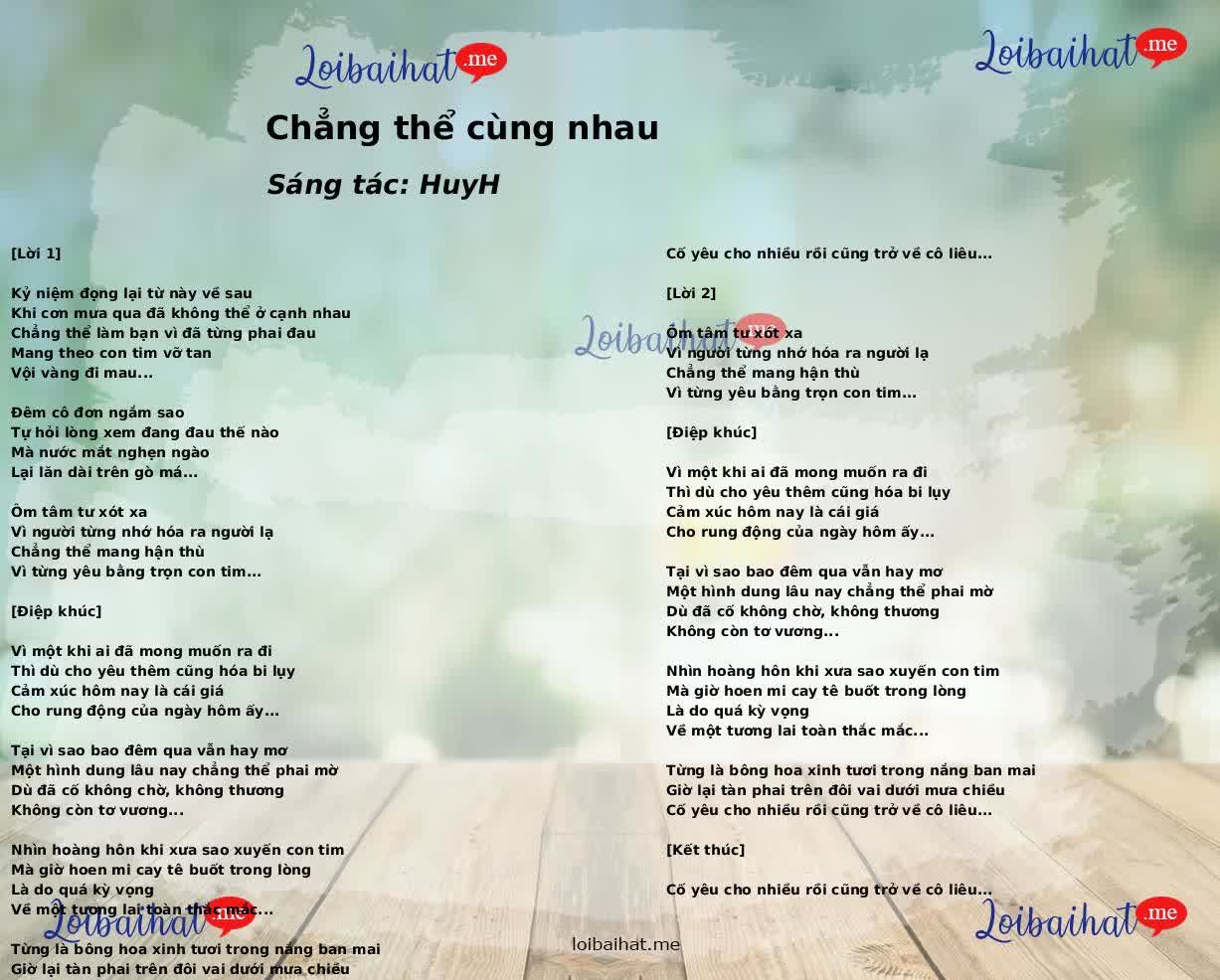 Chẳng thể cùng nhau