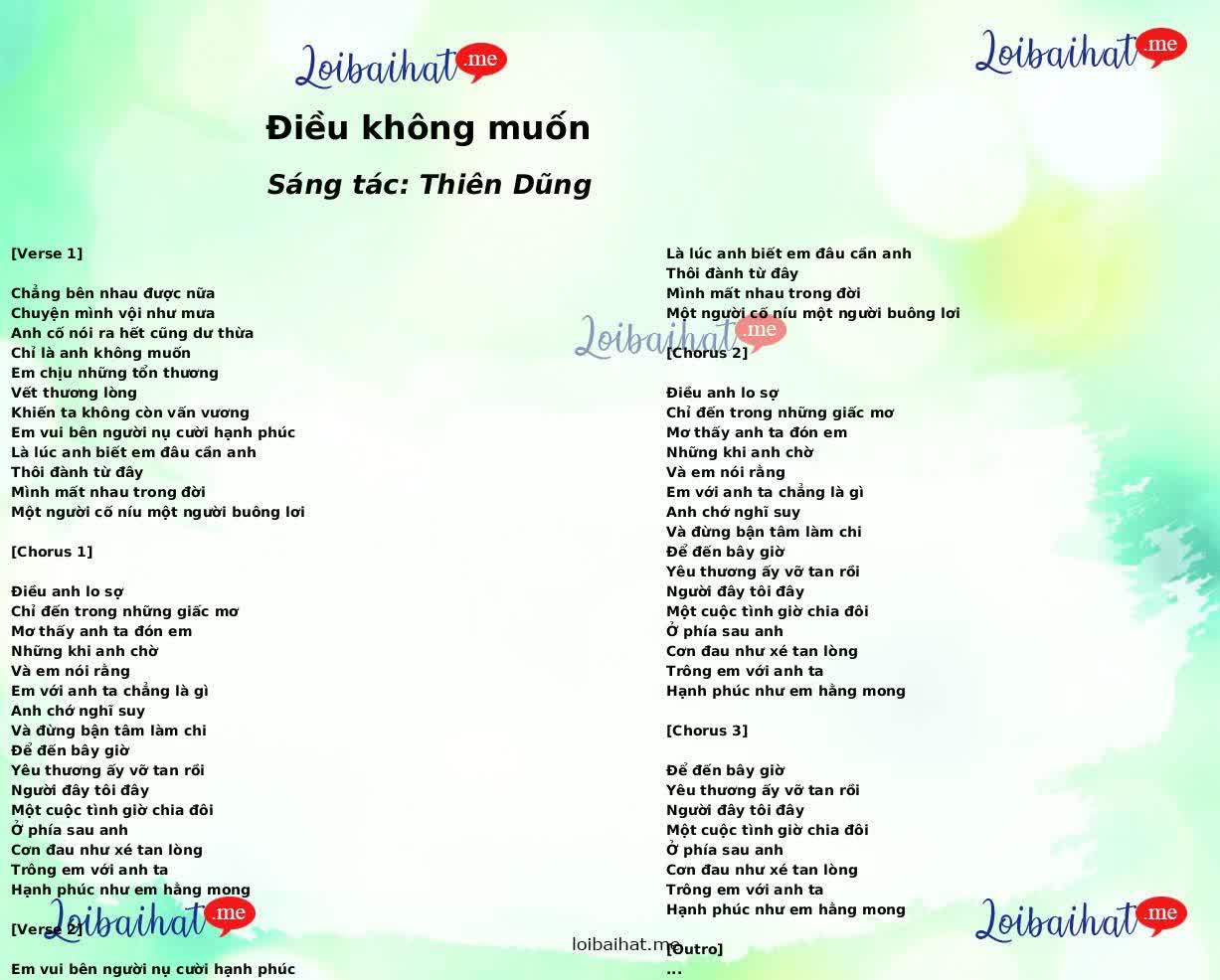 Điều không muốn