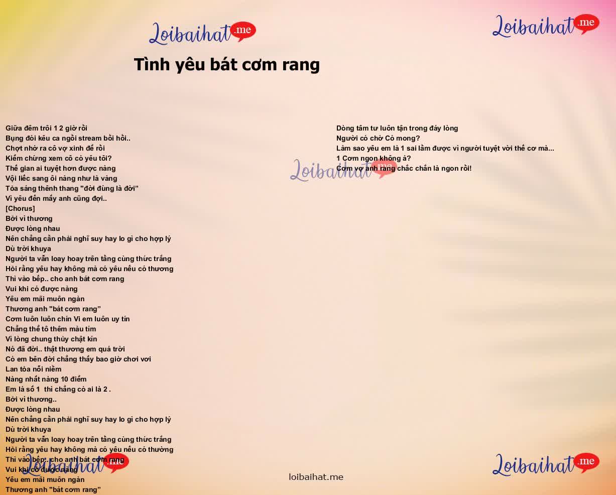 Tình yêu bát cơm rang