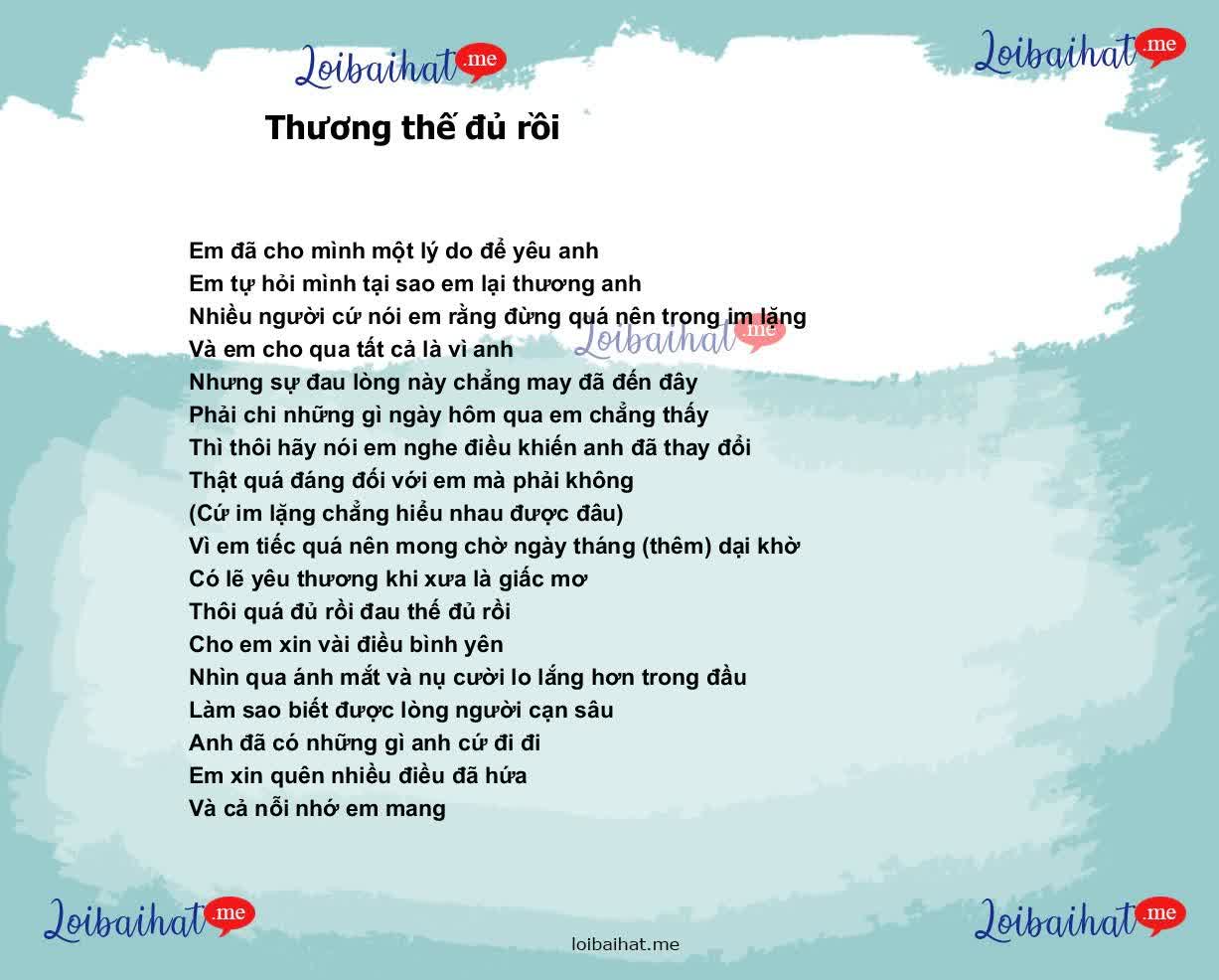 Thương thế đủ rồi