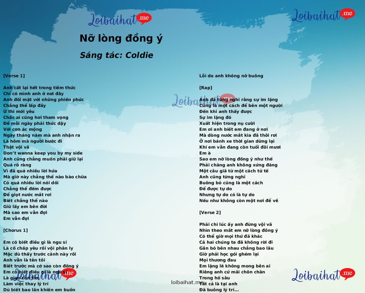 Nỡ lòng đồng ý