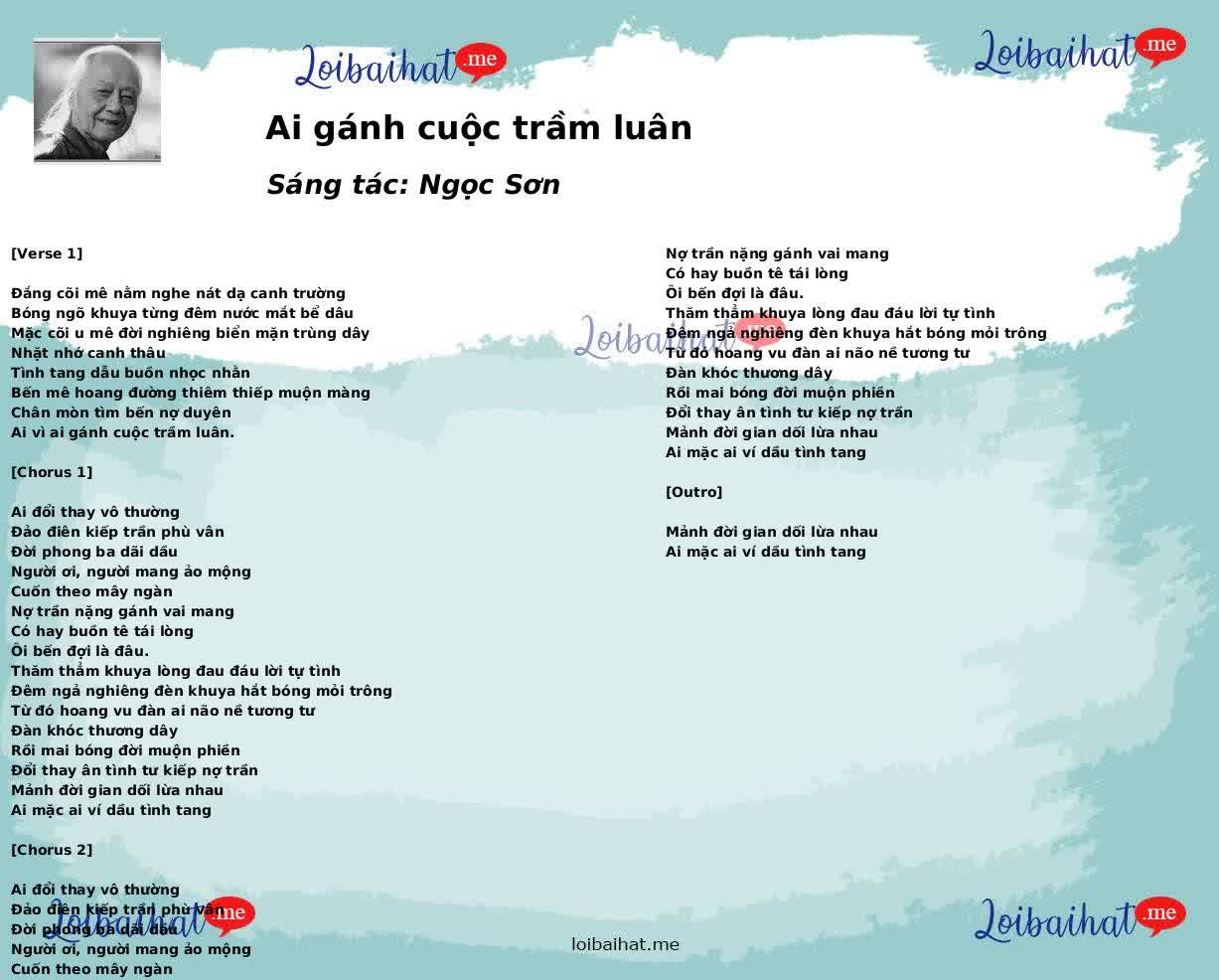 Ai gánh cuộc trầm luân