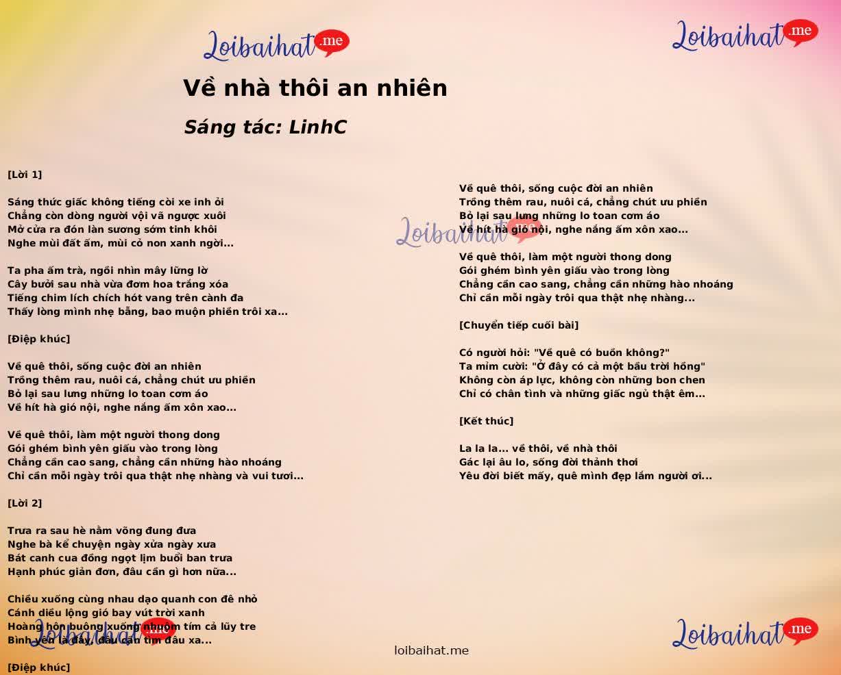 Về nhà thôi an nhiên
