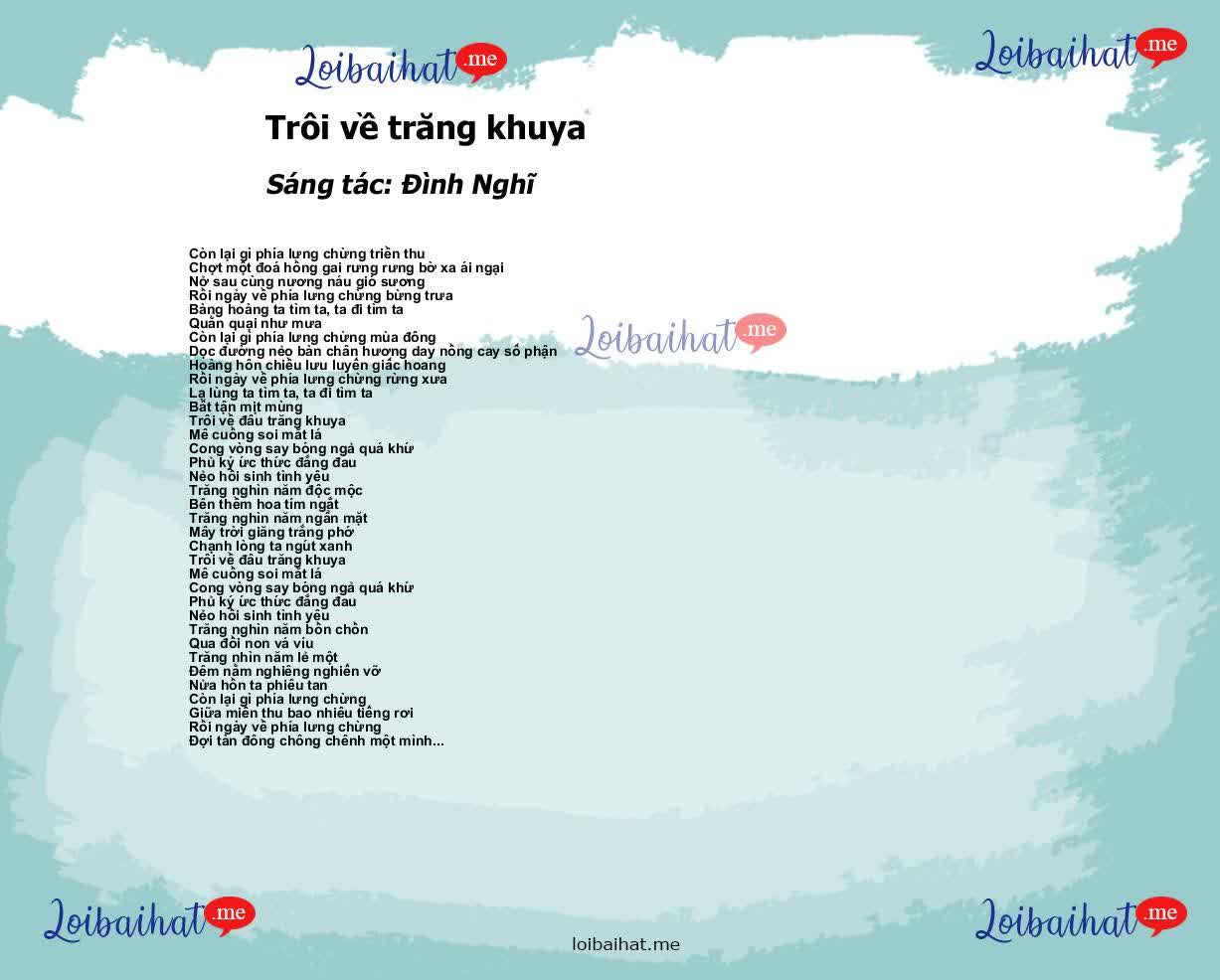 Trôi về trăng khuya