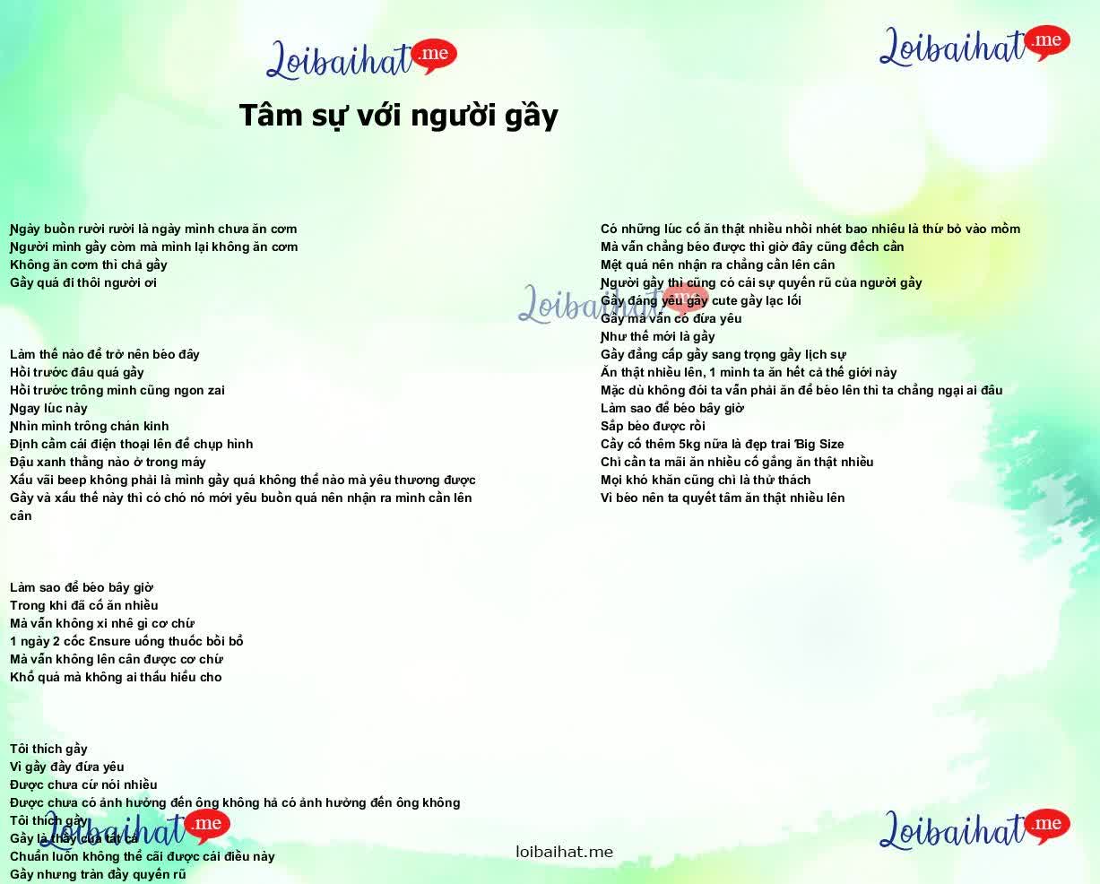 Tâm sự với người gầy