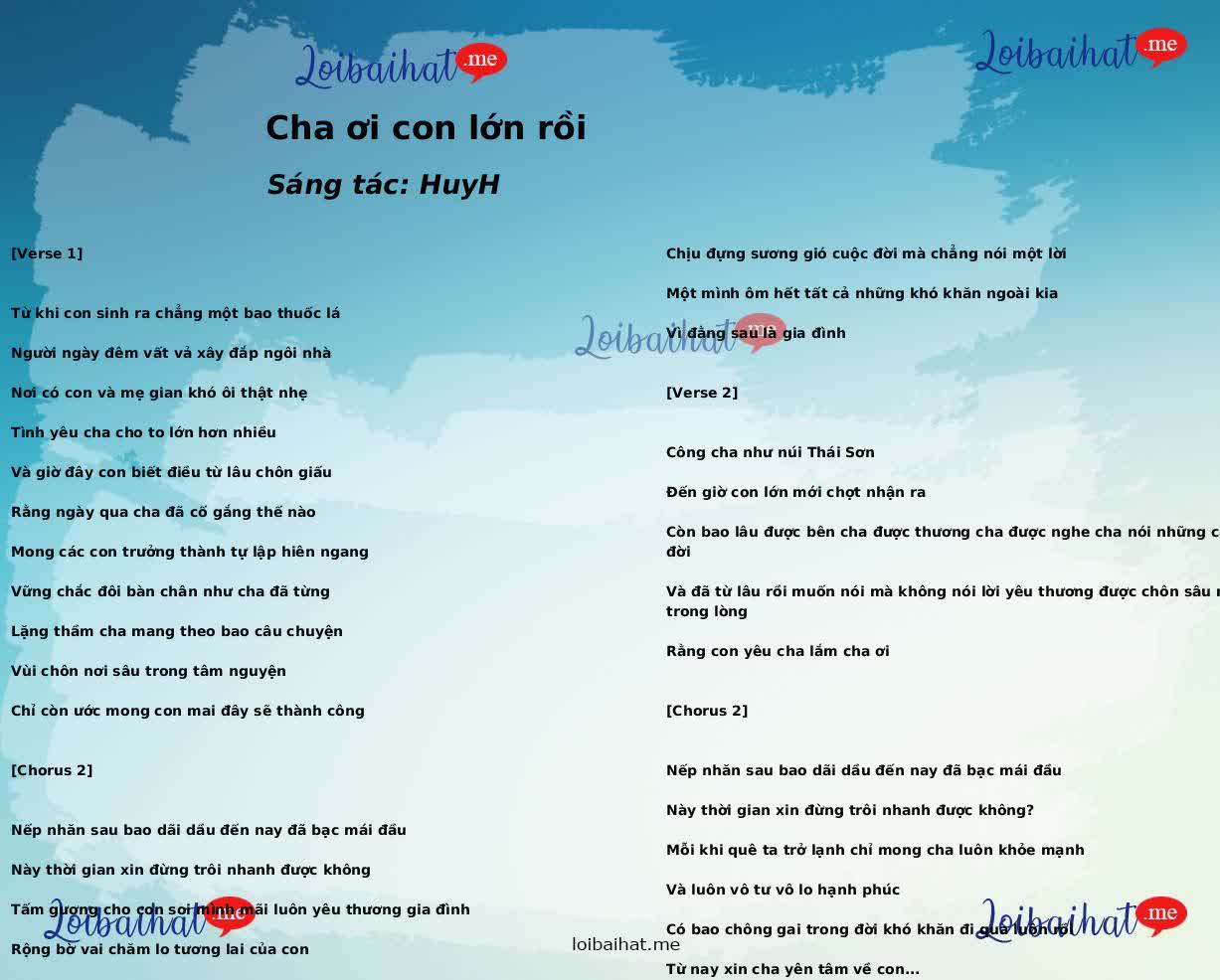Cha ơi con lớn rồi