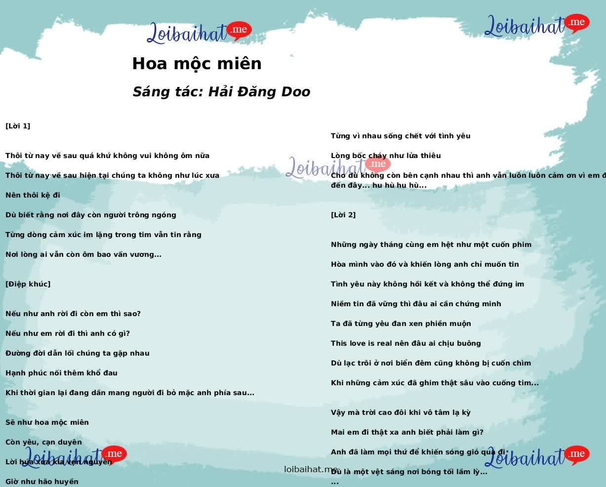 Hoa mộc miên
