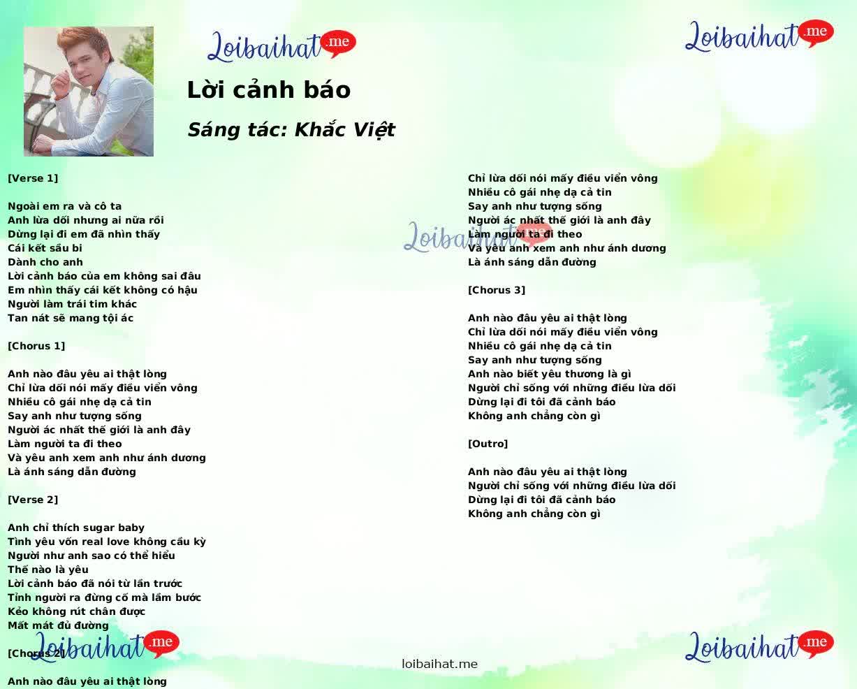 Lời cảnh báo