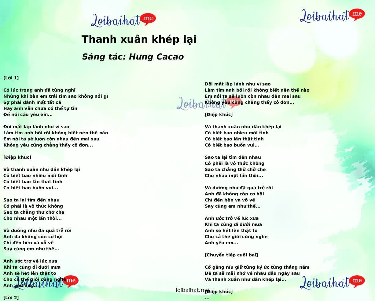 Thanh xuân khép lại