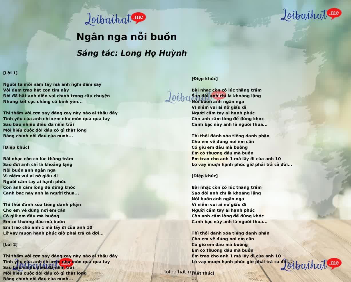 Ngân nga nỗi buồn